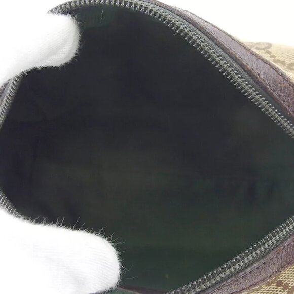 GUCCI Pouch GG Canvas Beige Canvas ?~ Leather Authentic Used T20203 - Picture 7 of 8
